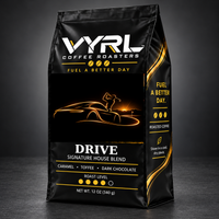 DRIVE Signature House Blend — updated brighter gold-line Porsche, golfer and sunrise artwork
