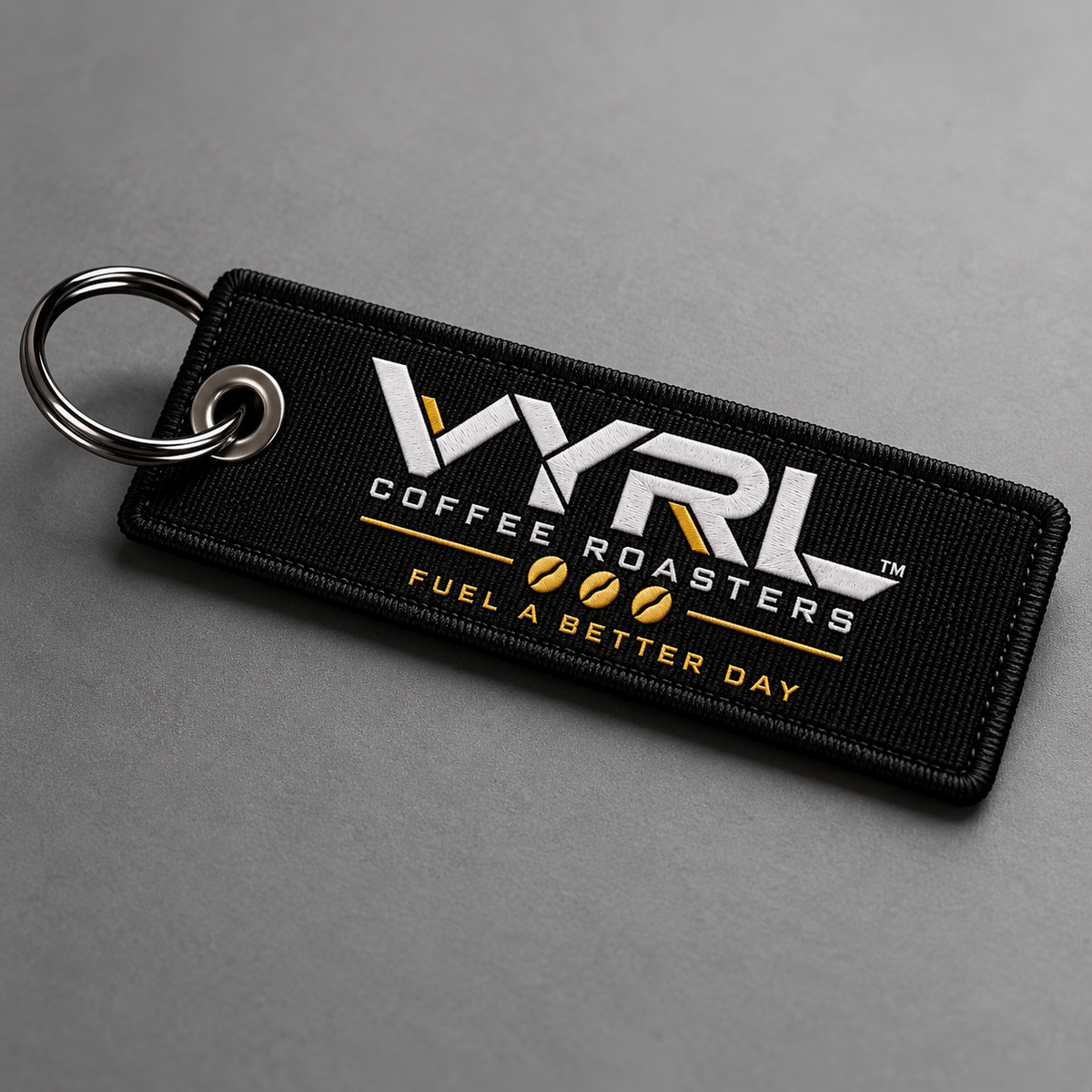 VYRL black woven key tag